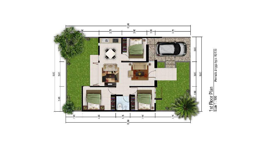 Rumah dengan Halaman Belakang