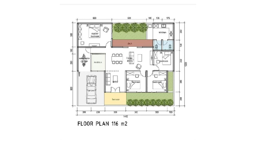 Rumah dengan Area Hijau Mini