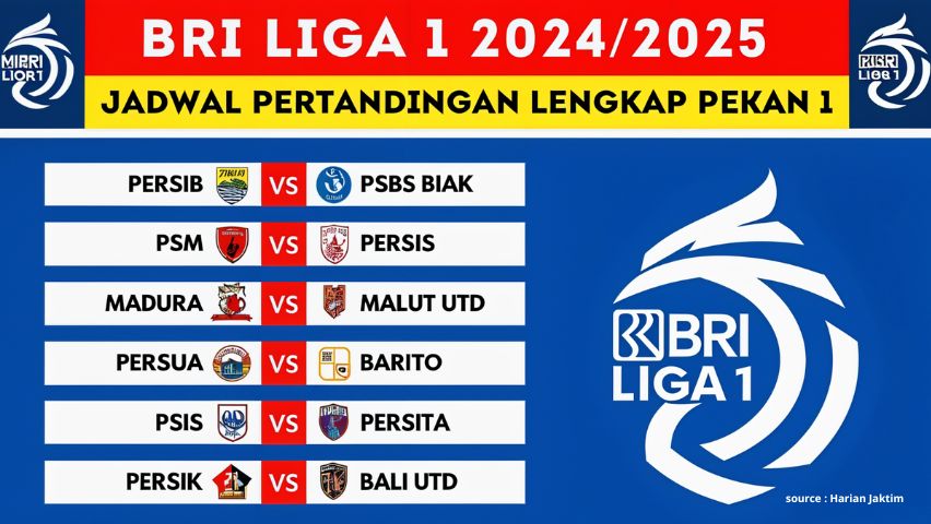 Jadwal Persib Bandung di BRI Liga 1 Musim 2024-2025