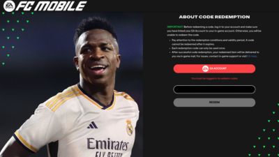 Halaman Redeem Kode FC Mobile