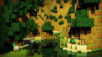 Miniatur bangunan di Minecraft