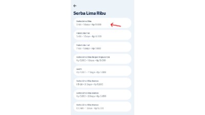 Pilih kuota paket yang diinginkan