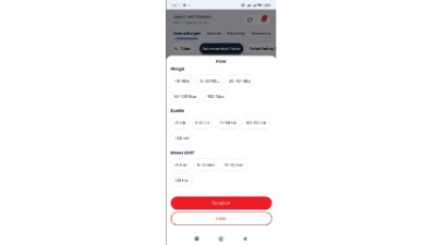 pilih opsi filter sesuai kebutuhan