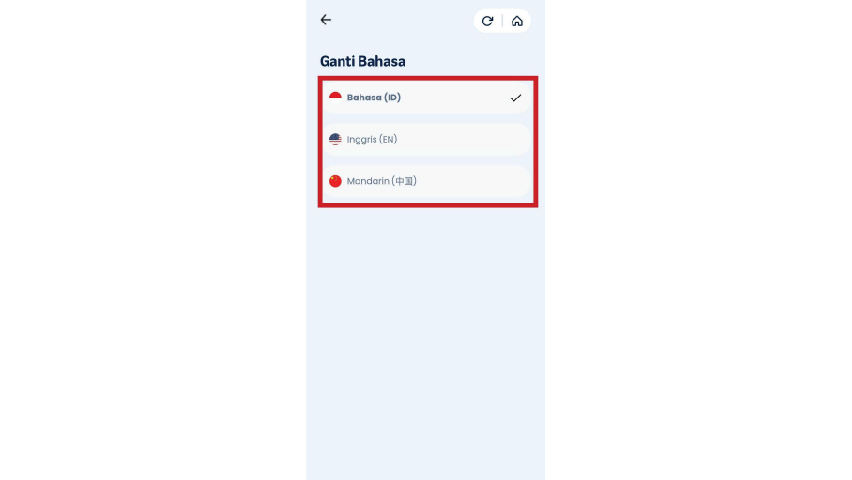Pilih Bahasa yang Diinginkan