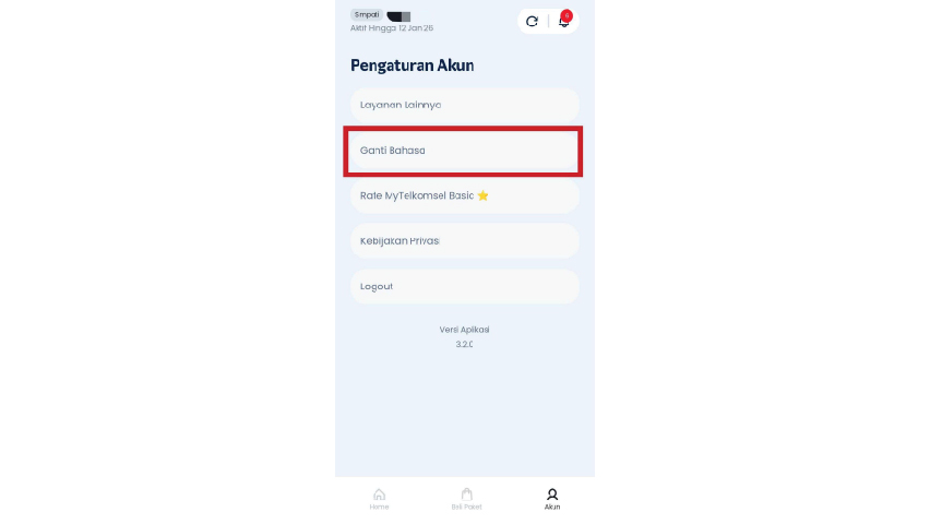 Pilih Opsi Ganti Bahasa