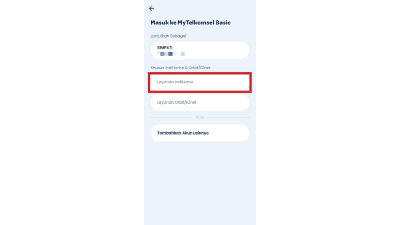 Pada halaman Login, klik menu Layanan IndiHome