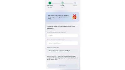 Isi data berupa e-mail dan nomor telepon
