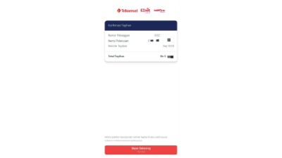 Informasi tagihan akan tertera di layar aplikasi