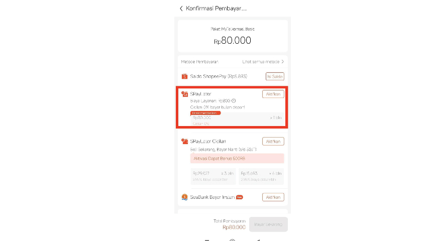 halaman akan beralih ke aplikasi Shopee dan lakukan pembayaran