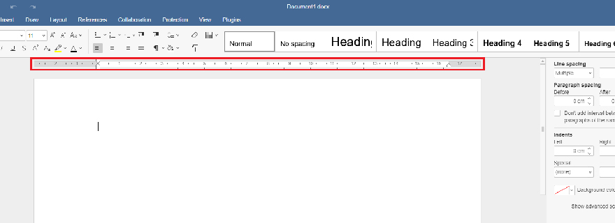 cara menampilkan ruler di word