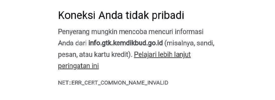 cara mengatasi koneksi anda tidak pribadi