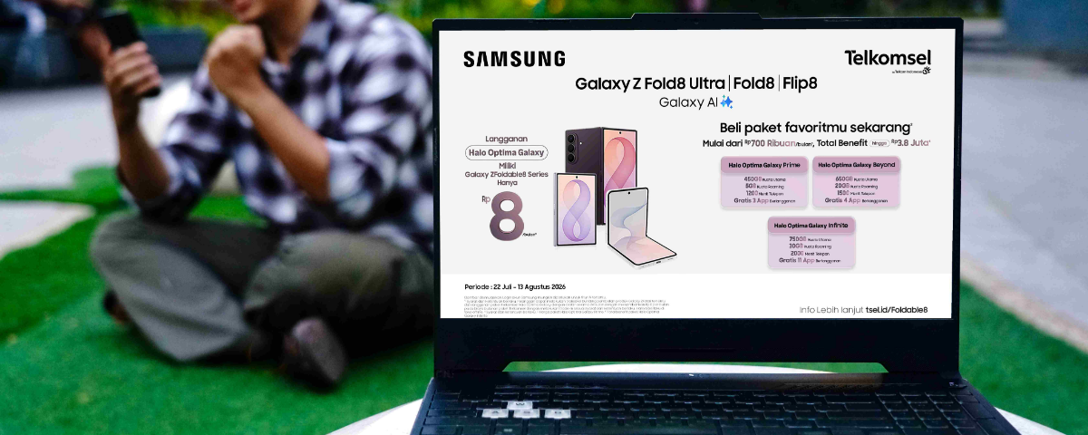 Telkomsel dan Samsung Hadirkan Paket Bundling Halo Optima Galaxy, Pelanggan Bisa Bawa Pulang Samsung Galaxy Foldable 8 Mulai Rp8